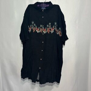 Arthouse Black Pineapple Button Down Shirt Size 2XLT